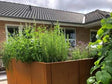 Vinkel plantekasse cortenstål CUBY 185 x 115 x 40 x 80 cm